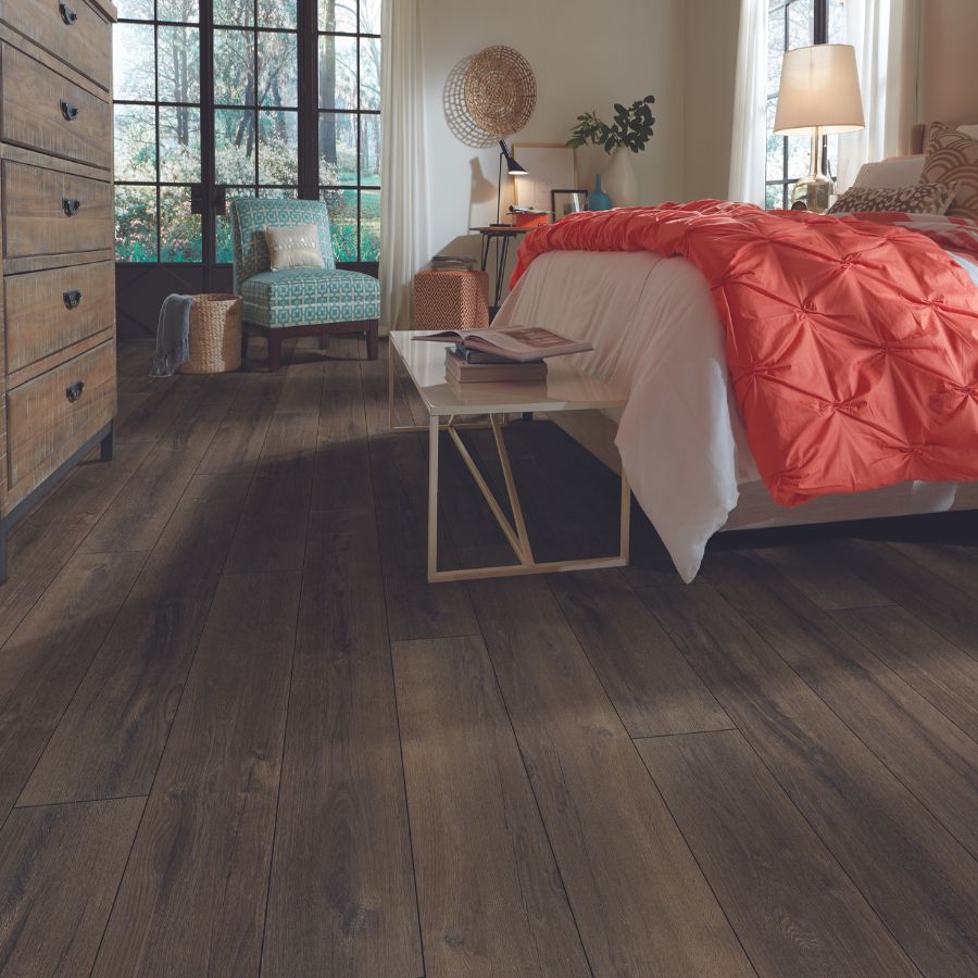 Luxury vinyl floors in a bedroom