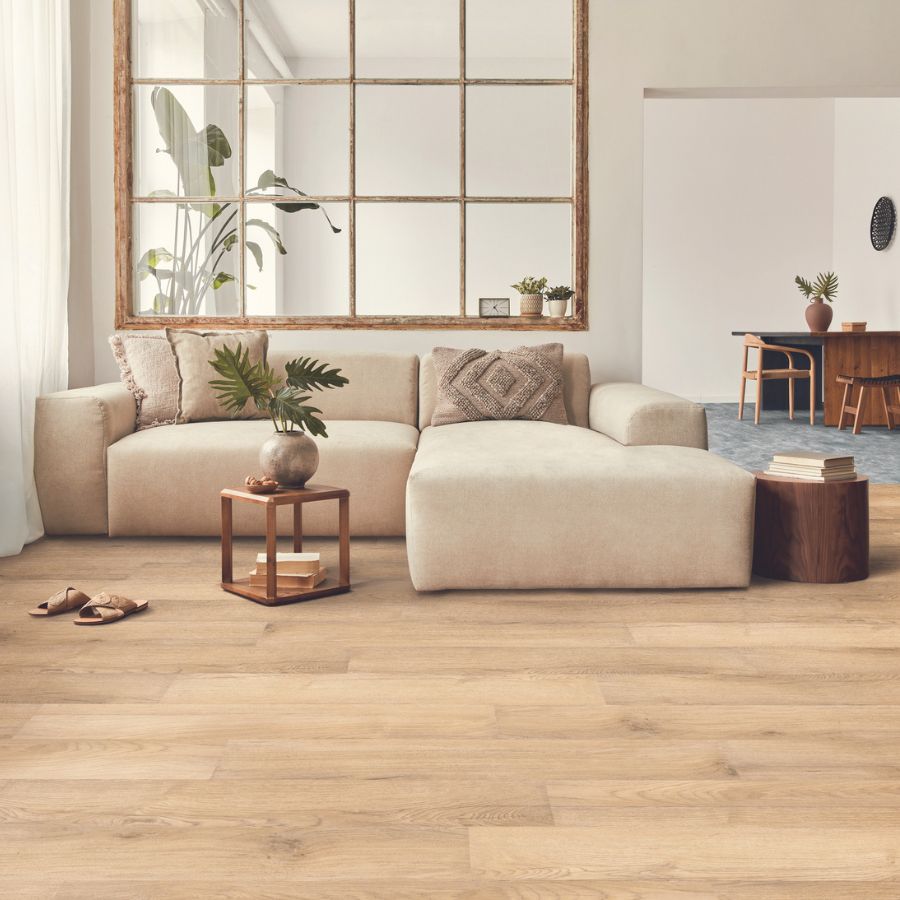 Luxury vinyl floors in a living room